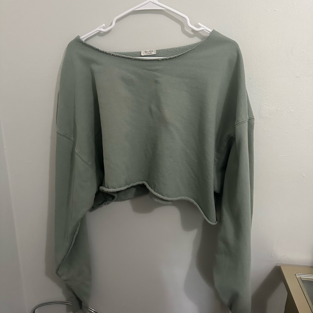 Brandy Melville Off the Shoulder Cropped Crewneck